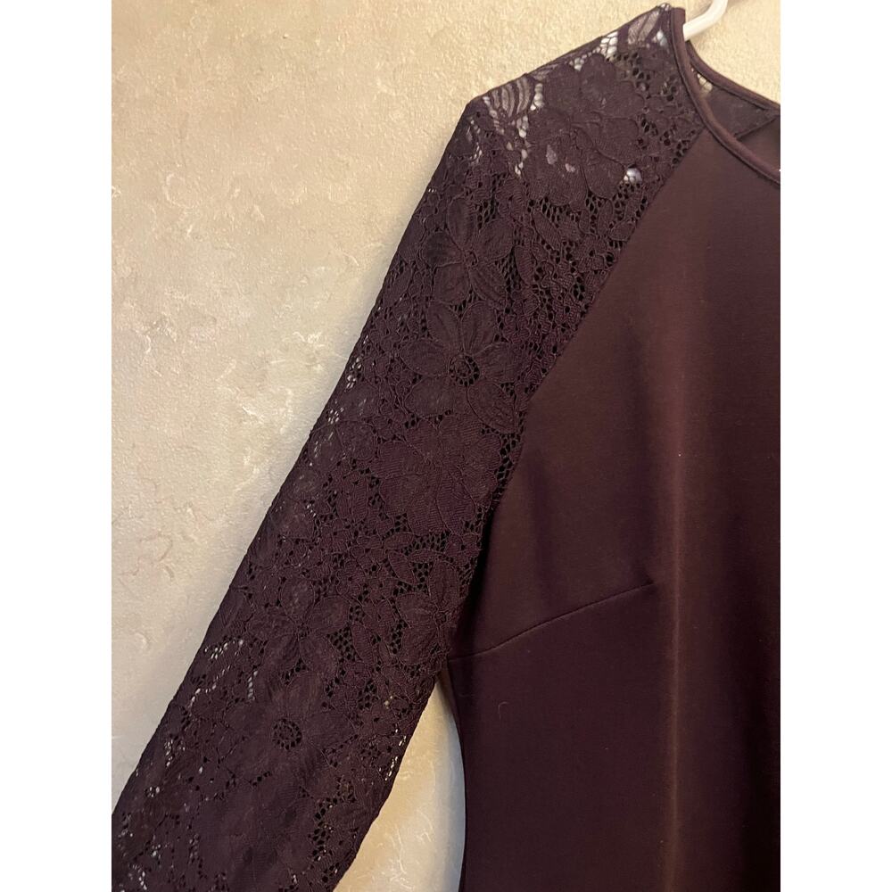 Tommy Hilfiger Burgundy Lace Long Sleeve Dress Size 14 - Picture 6 of 11
